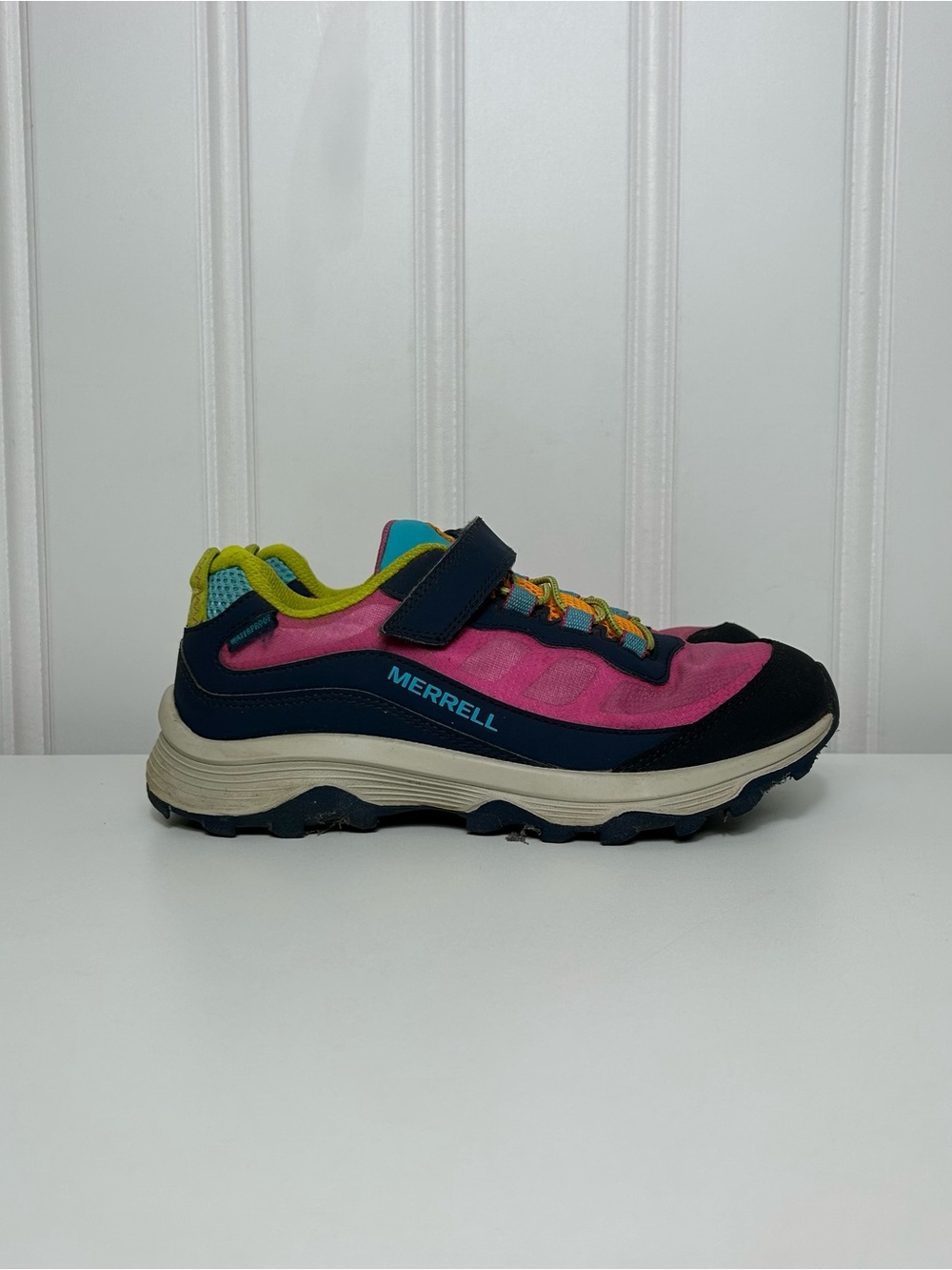 Merrell Moab low speed 2 low blue pink multicolored trail hiking shoes Kids 4